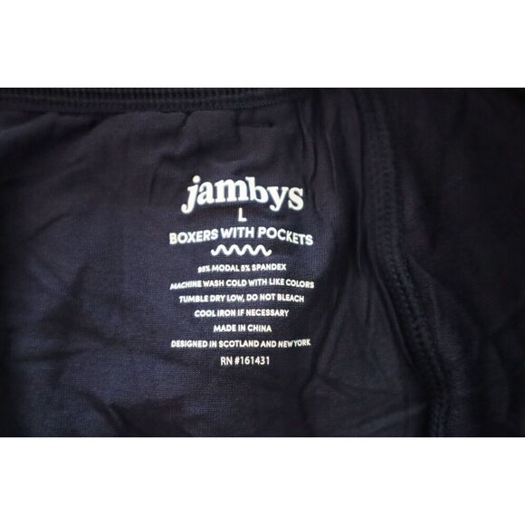 Jambys Unisex Sz Large Navy/Navy Soft Breathable Boxer Shorts w/Pockets - Picture 4 of 11